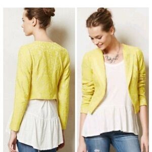 Anthropologie Yellow Blazer